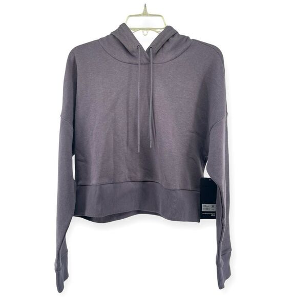 90 Degree by Reflex Women’s Blackened Pearl Drop Shoulder Cropped Hoodie Medium - Picture 1 of 14